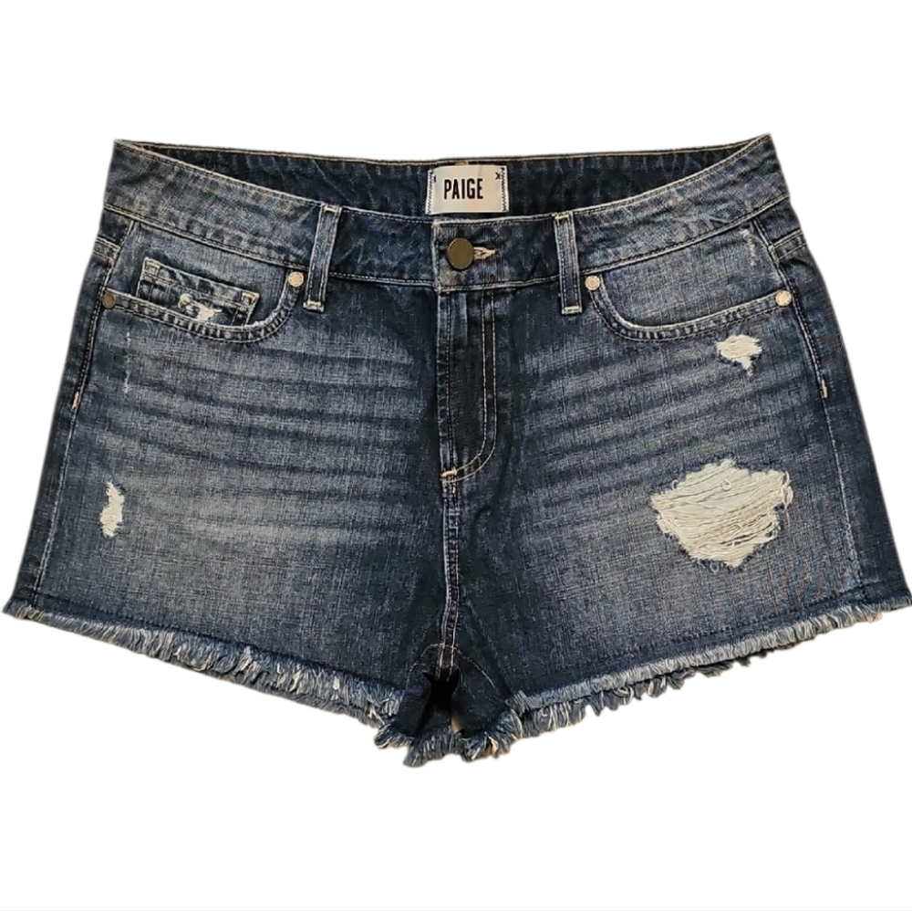 PAIGE Izza Destructed Daryn Shorts. Women's Size: Waist 29x02 Inseam.